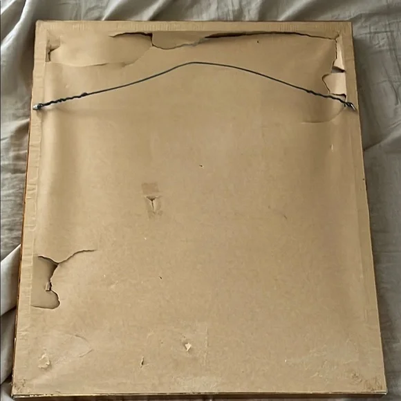 ▫️Vtg Embroidery Iris Gold Framed Wall Decor - Picture 6 of 6